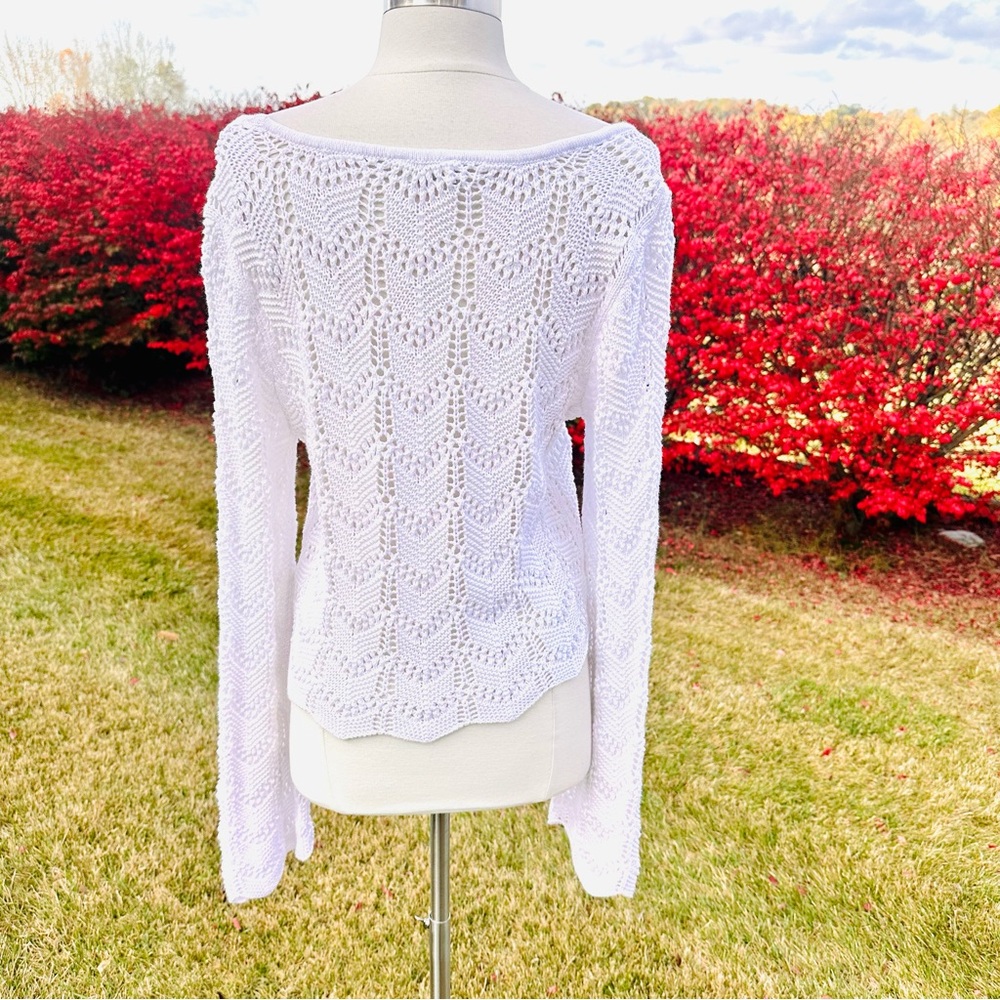 Hollister Crochet Long Bell Sleeve Jumper Sweater - Picture 8 of 16